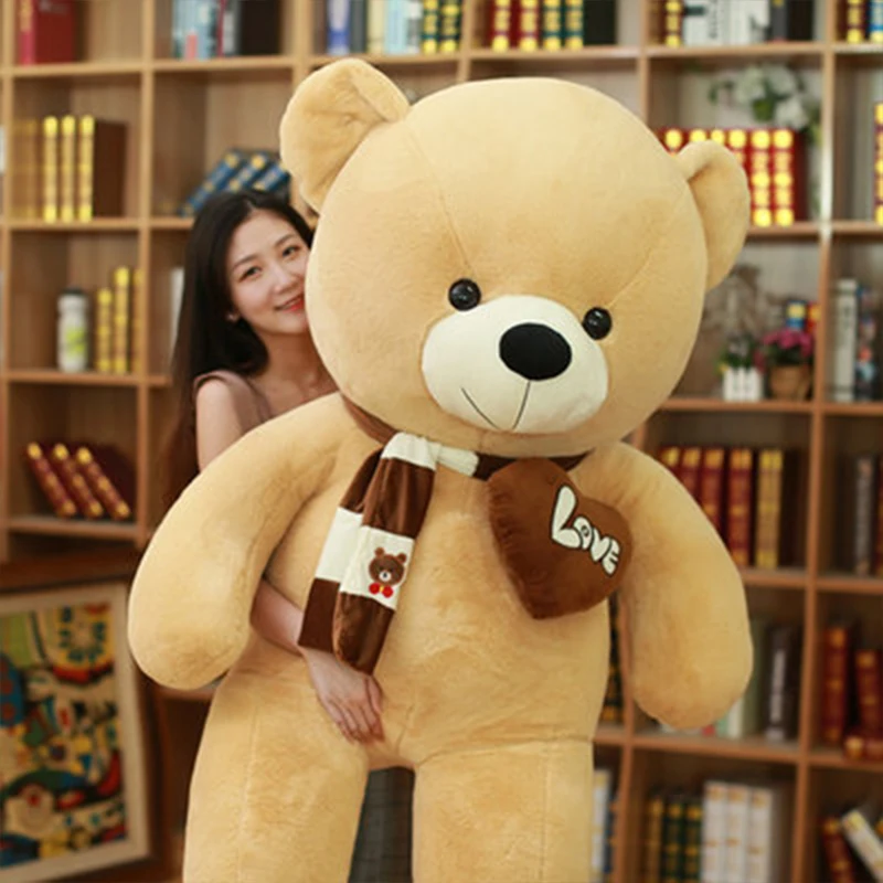 
80cm Custom Funny Teddy Bear Giant Sleep Teddy Bear Pillow Stuffed Plush Teddy Bear With Heart 