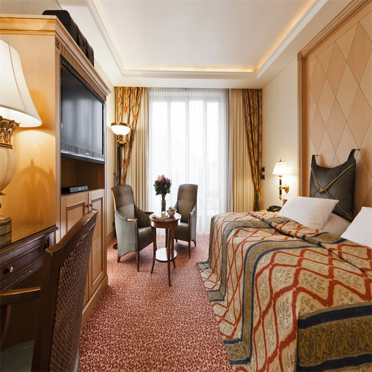 Bedroom Furniture Set Luxury Style Hotel Project Walnut Solid Wood American Delta Hotel Furniture Set