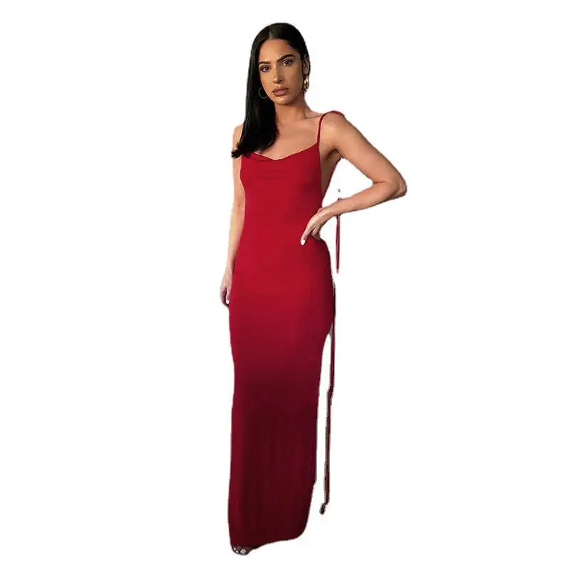 New Arrival Slim Fit Hot Girl Sexy Dress Strap Backless Hip Skirt Long Skirt For Women Evening Dresses elegant evening dresses