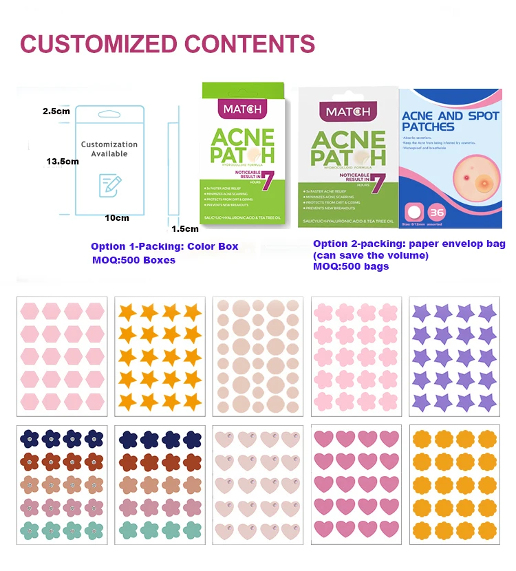 OEM Transparent Acne Cover Patch Private Label Hydrocolloid Pimple for Skin Care Patch