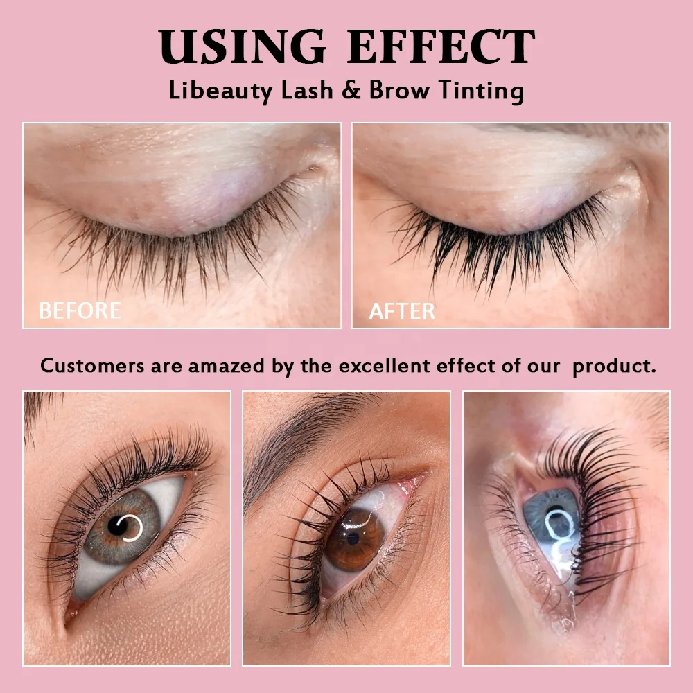 Custom Private label Eyelash dye Tint Kit  Brow tinting kit Black brow coffee Waterproof Dye Eyebrow tinting