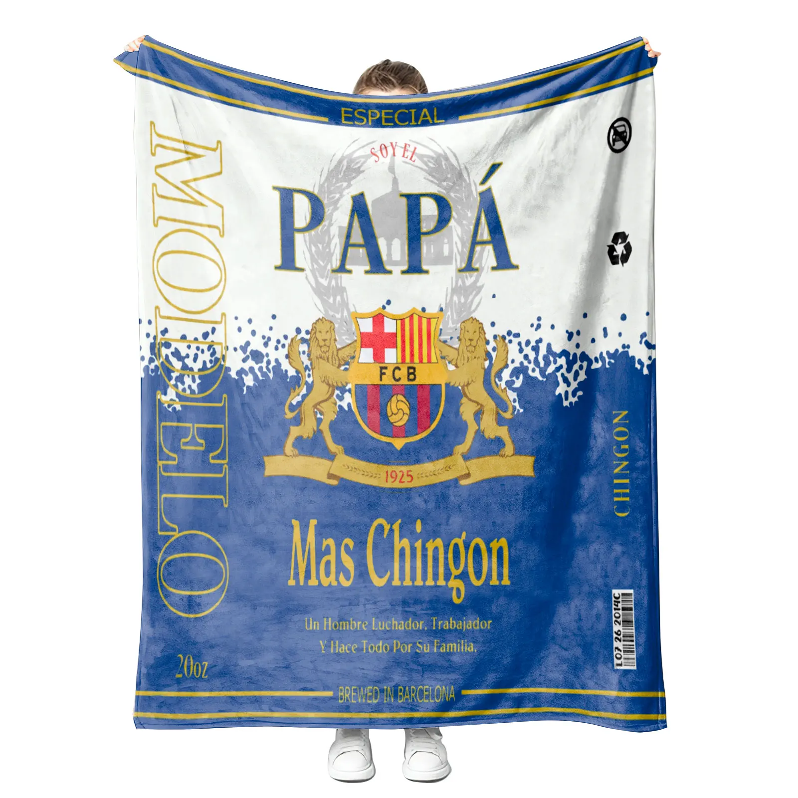 wholesale custom design famous beer pattern chivas los mas chingones model mexican flannel fleece throw blanket