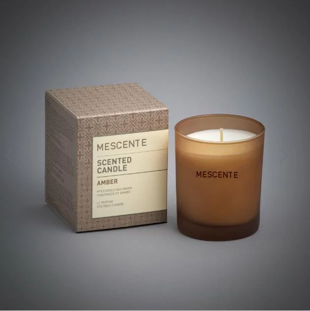 Mescente Luxury Customize Colors Frosted Glass Candle Fancy Scented Soy Wax Candles Christmas Decoration