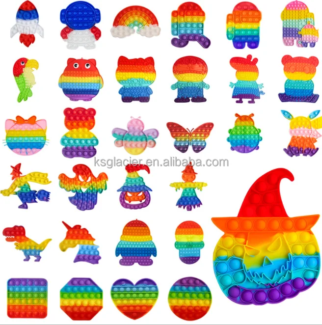 2021 New push Pop Fidget Sensory Toy Fidget Anti Stress release Push Fidget Toys