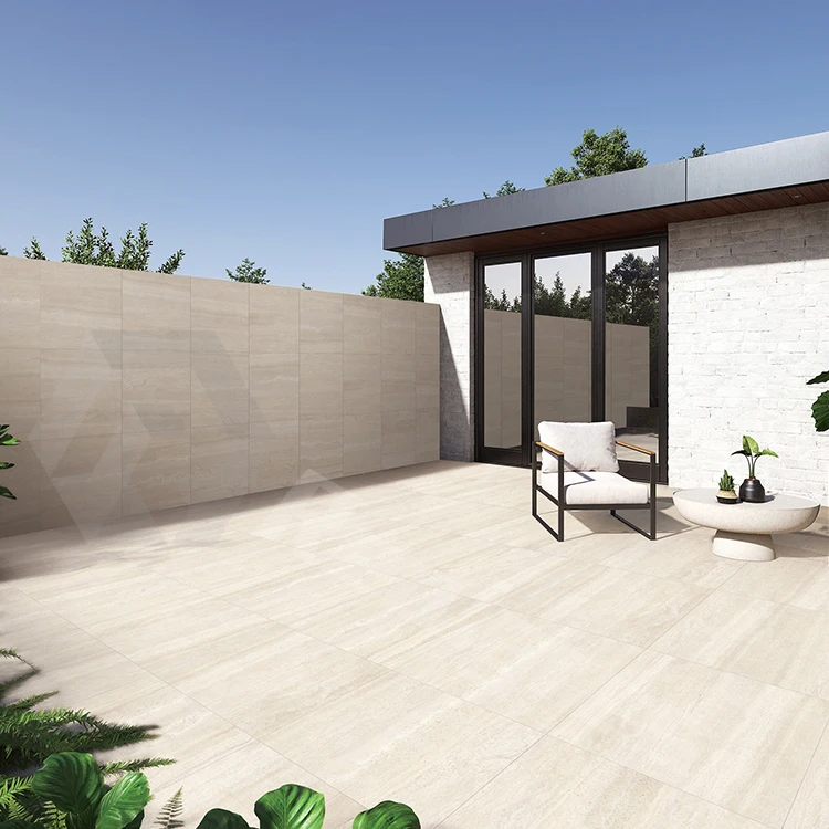 Modern Wood Travertine 20mm Porcelain Outside Tiles for Durable Anti Slip Garden Floors