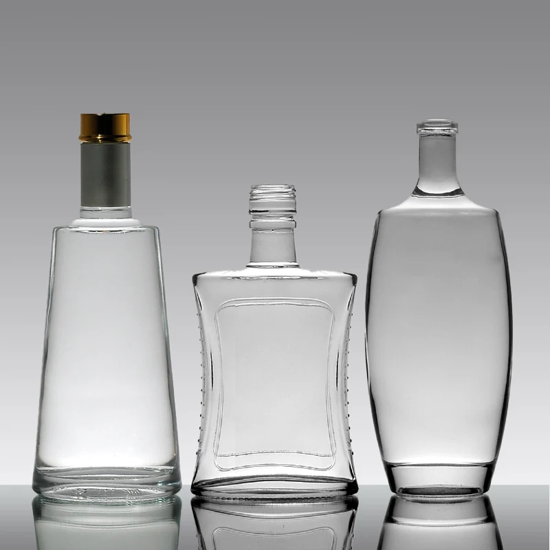 Glass Bottle Manufacturer Custom Empty Crystal Glass Wine Bottles 500ml 750 ml empty liquor glass bottle