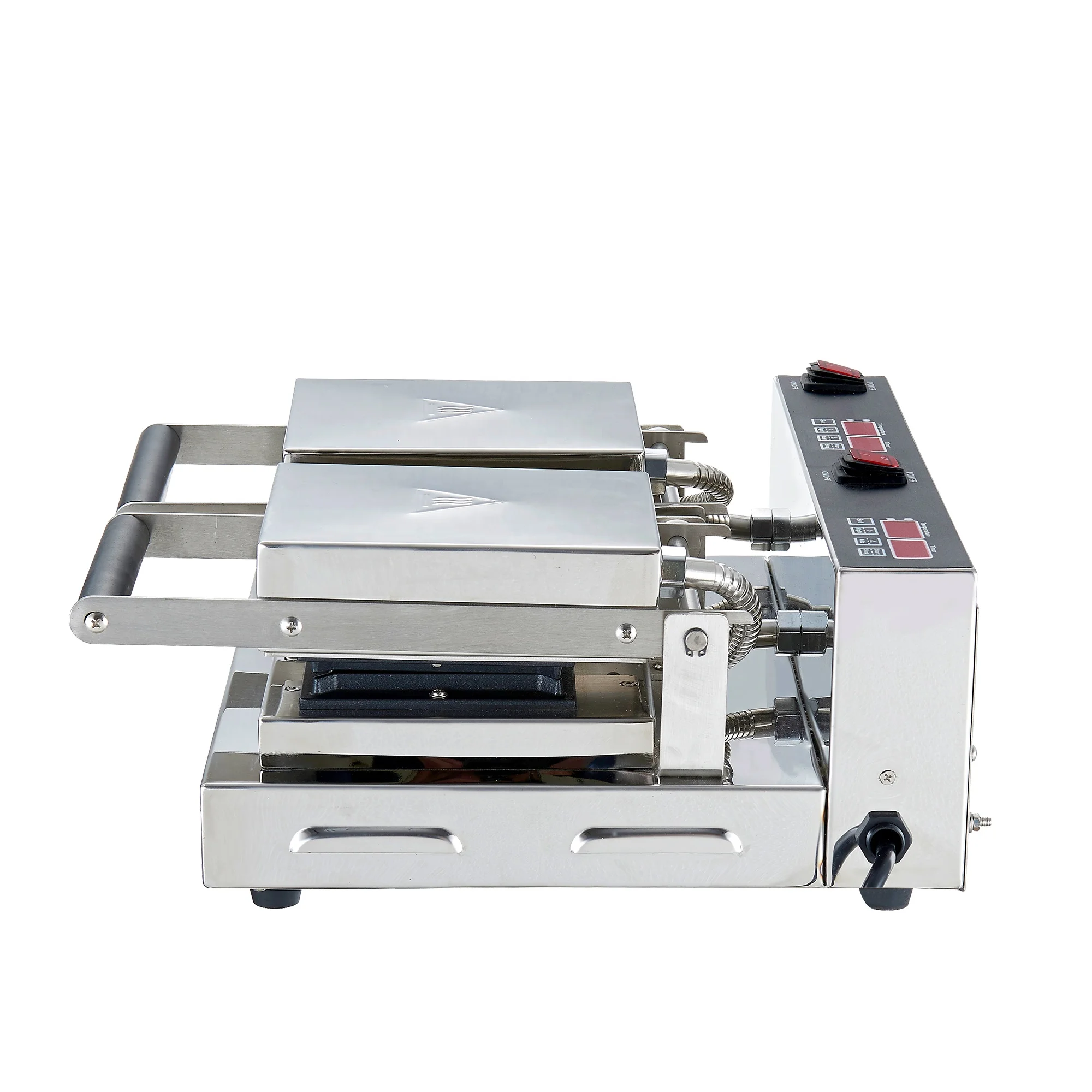 Low MOQ Commercial Stainless Steel Double Square Waffle Sandwich Maker Breakfast Mini Sandwich Machine