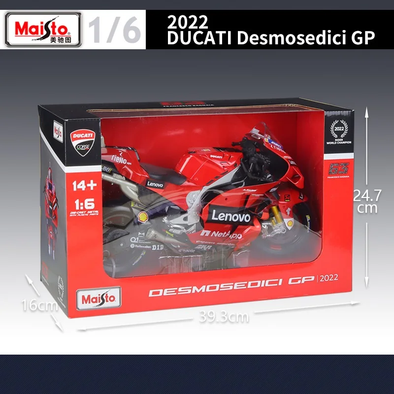 Maisto 1:6 масштаб Ducati гоночная команда 2022 модель мотоцикла из сплава солдатская коллекция украшений автомобиля