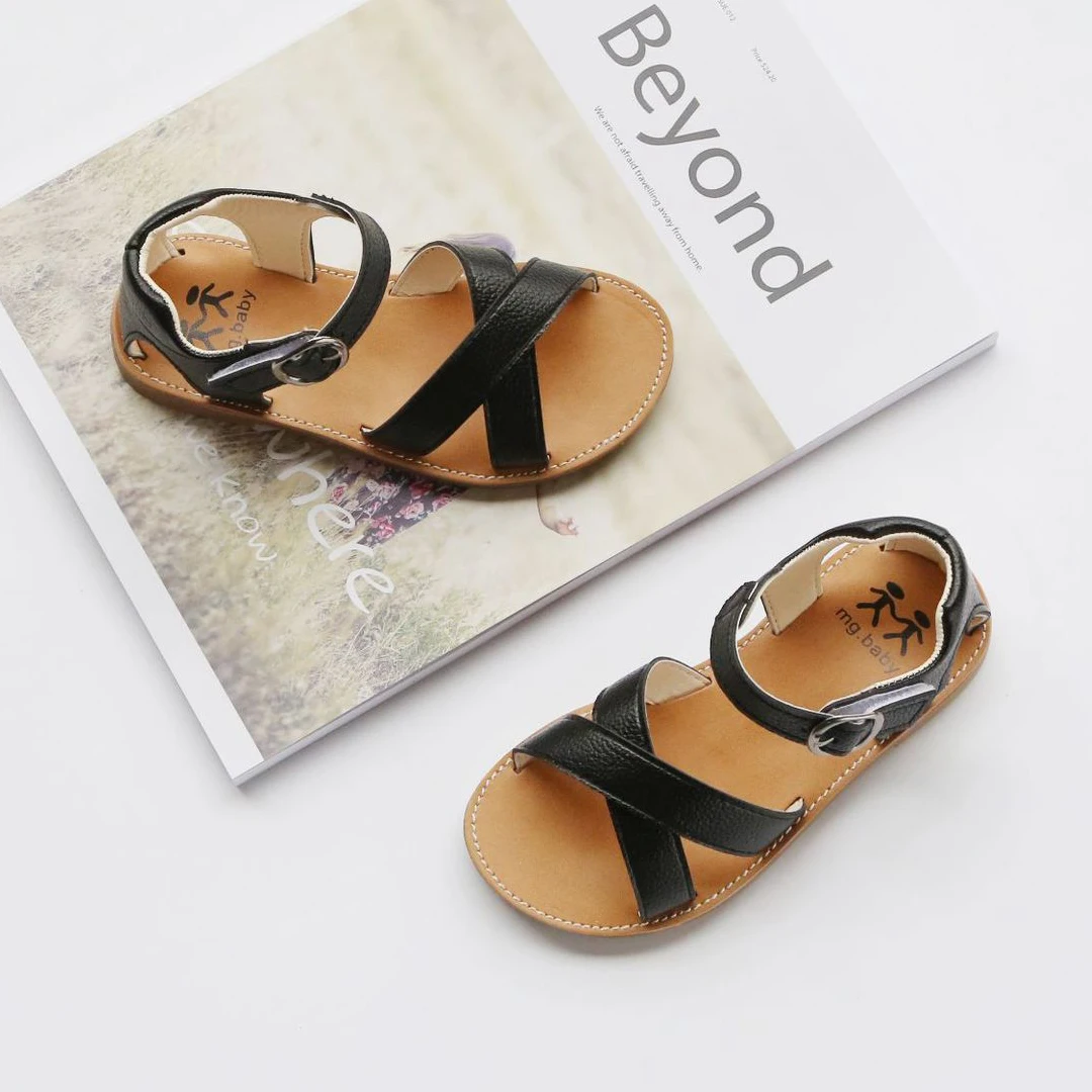 Kid girl Sandals cross strap toddler Girls flat Sandals