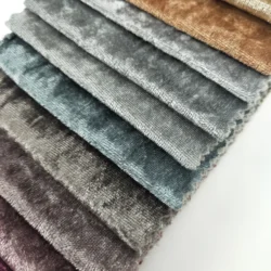 Popular 220 GSM Dark Red Shinny stretch ice crushed velvet fabric for  living room furniture chairs seat covers curtain sofas