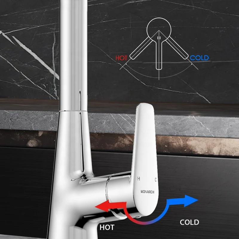 Luxury Stainless Steel Kitchen Faucet Deck Mounted Pull Out Sink Tap for Bathroom Health-conscious Kitchen Cabinets Faucet Tap