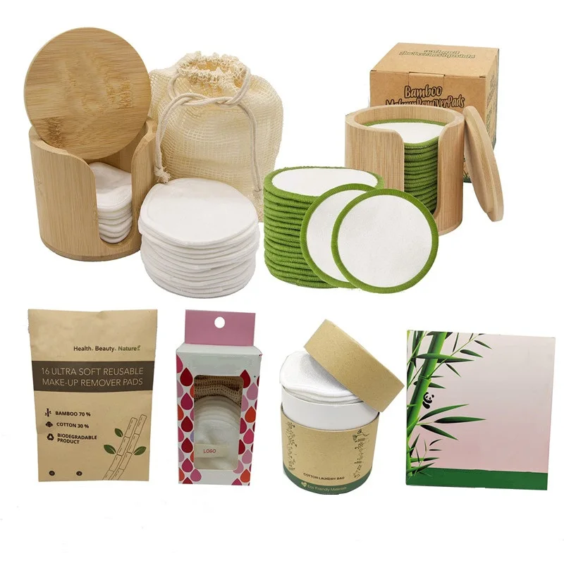 Super Soft Customized Bamboo Cotton Washable Facial Pads Facial Reusable Makeup Remover Pads