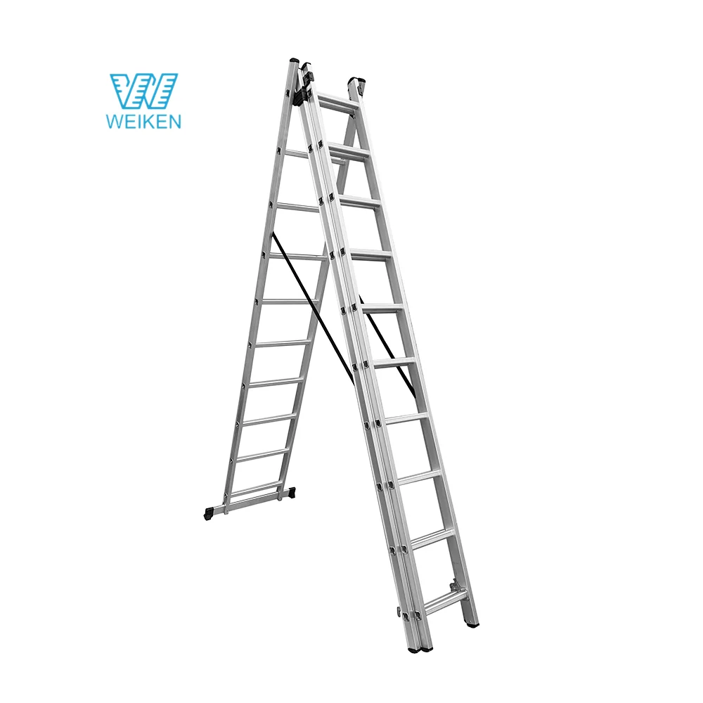 22ft 6.7M High Quality 3 Section Aluminium Step Ladders Industrial  Safety Folding Stair 4 in 1 Multipurpose Extension Ladder