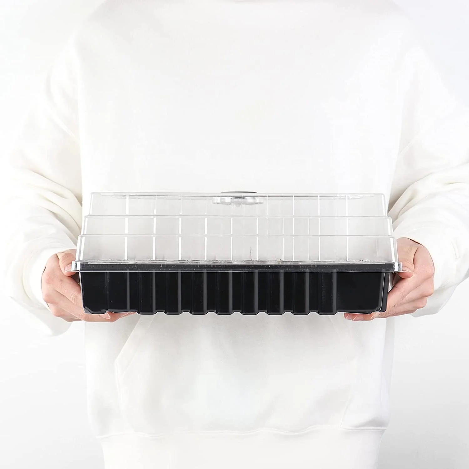 Seed Starter Trays 72 Cells Seedling Trays Kit with 1080 Cells Plant Nursery Pots Plastic Plant Grow Plug Trays Mini Propagator