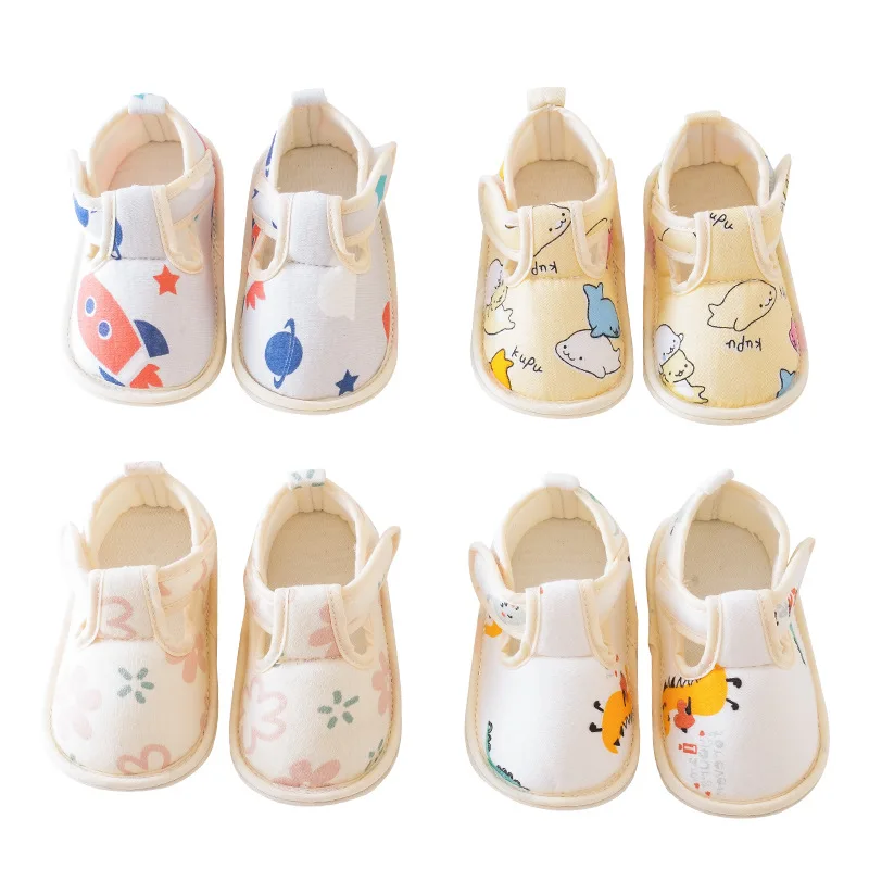 Spring and autumn baby soft sole shoes cartoon toddler lace-up shoes