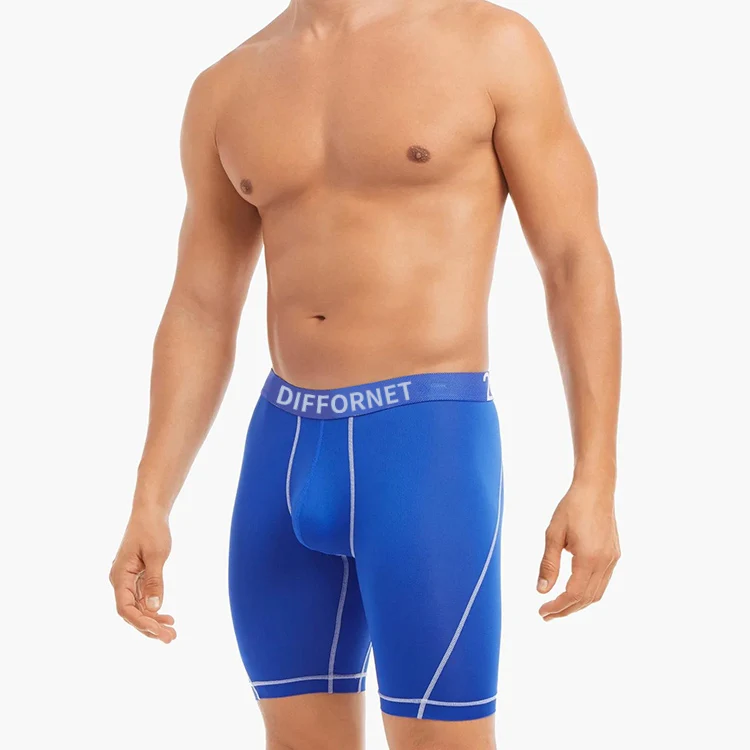 Mens Underwear High Quality Custom Logo Solid Cotton Stretch Knitted Breathable Shorts Mens Boxer Briefs Manufacturer