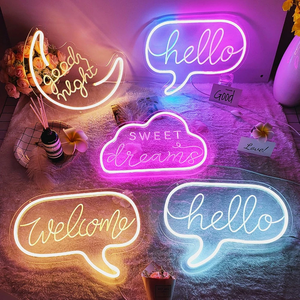Window Art Wall Decor Colorful Neon Sign USB Powered Bar Neon Light Party Wall Hanging LED Neon Sign
