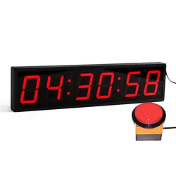CP0209 Large Game Clock Red LED Display Digital Chrono Stopwatch Timer with Start Stop Button