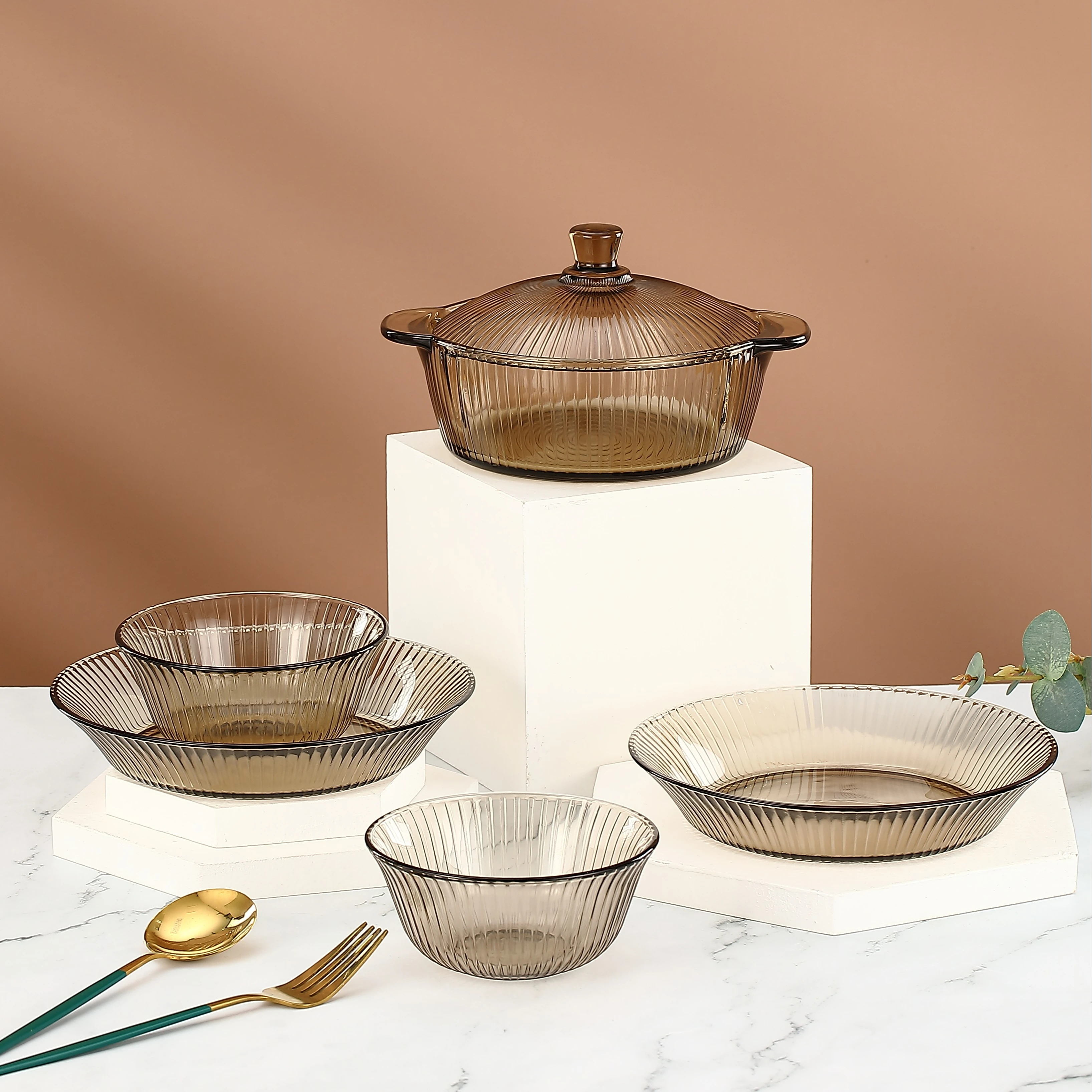 Luxury Mini Glass Plate Set Grey Vertical Polished Dishwasher Safe. Home Kitchen Parties. Classic Disposable Soup Mixing Dish