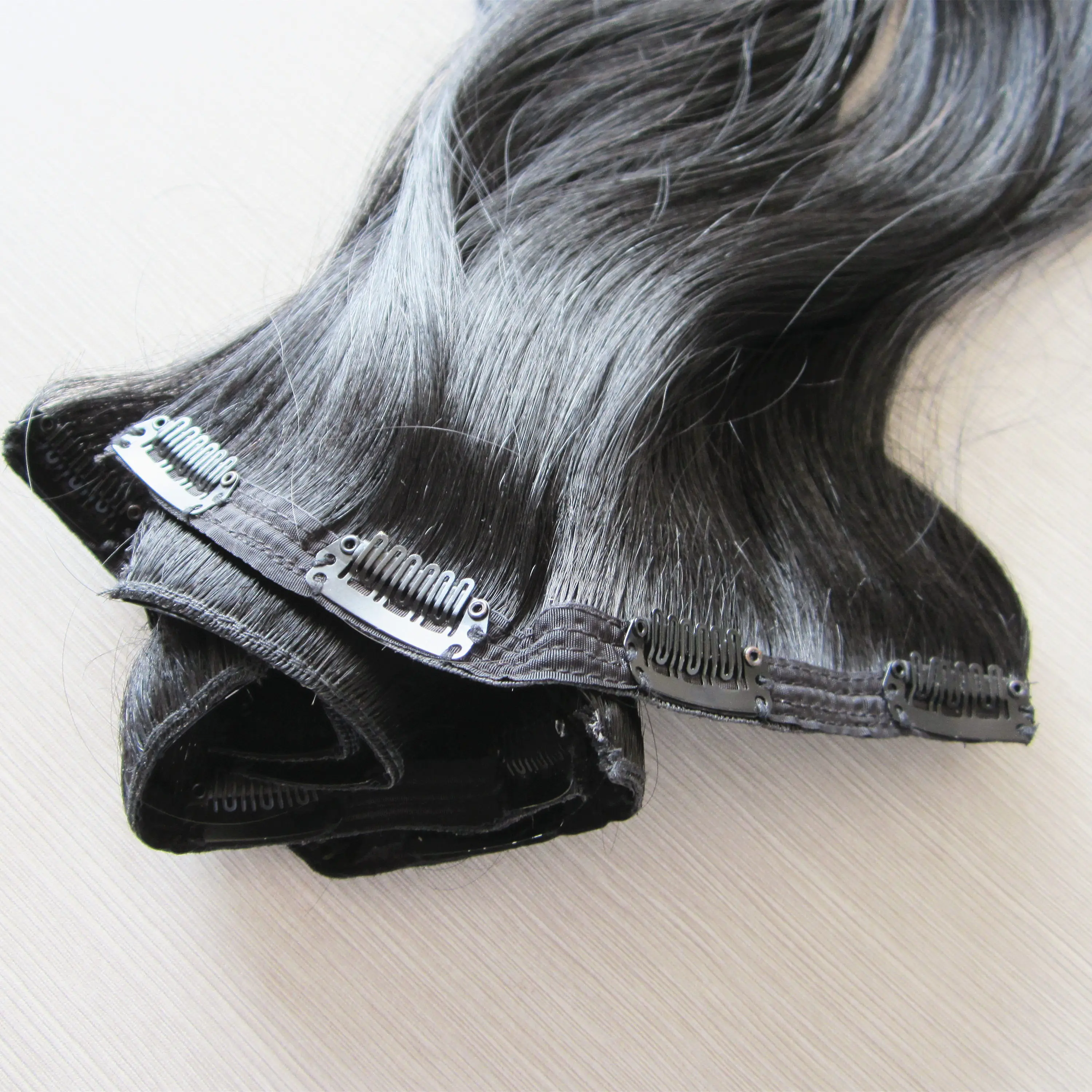 Wholesale natural brazilian clips hair extensions