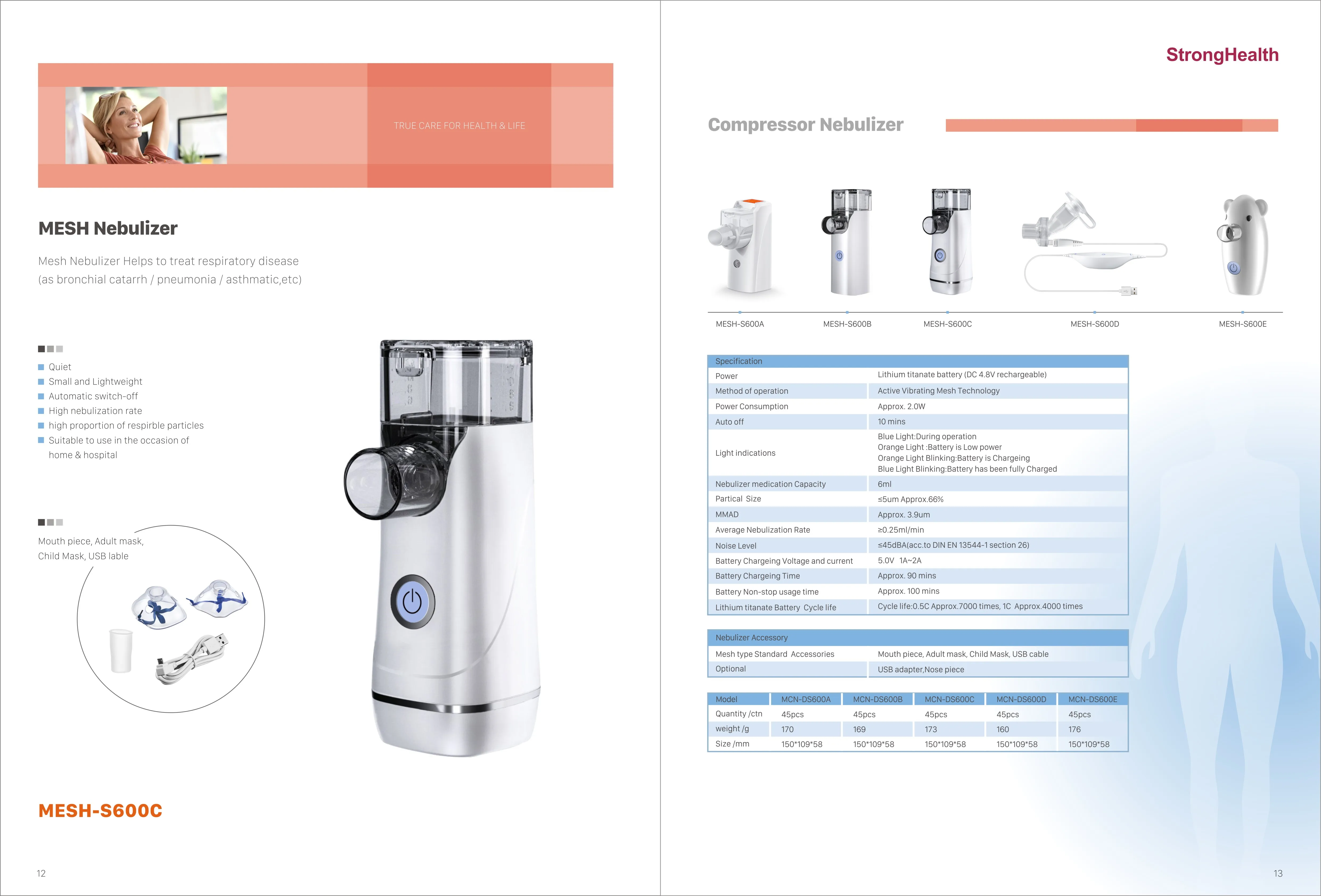 Ultrasonic Respirator Handheld Mini Nebulize Portable Inhaler Mesh Nebulizer