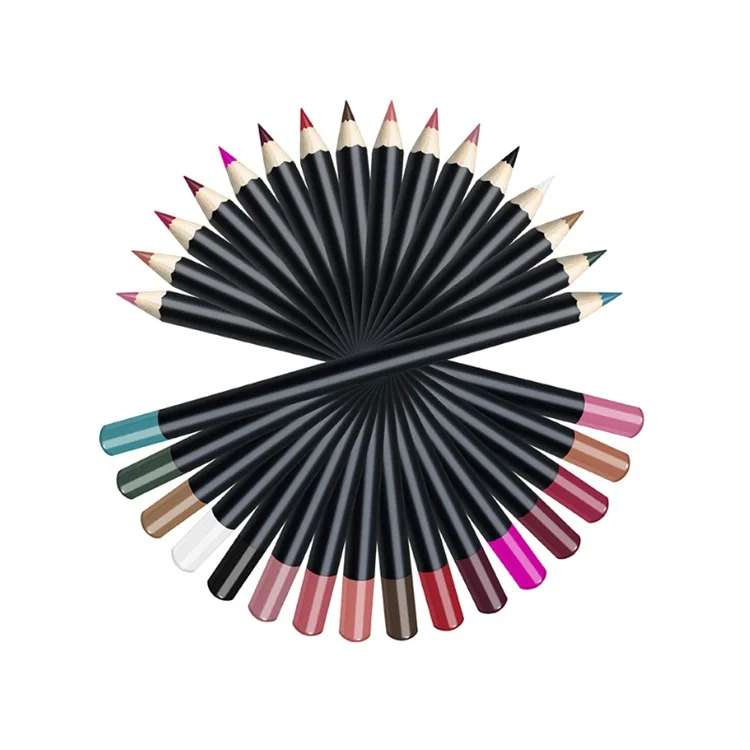 
Makeup Custom High Pigment Waterproof Wood Private Label Lip Liner Eyebrow Pencil 