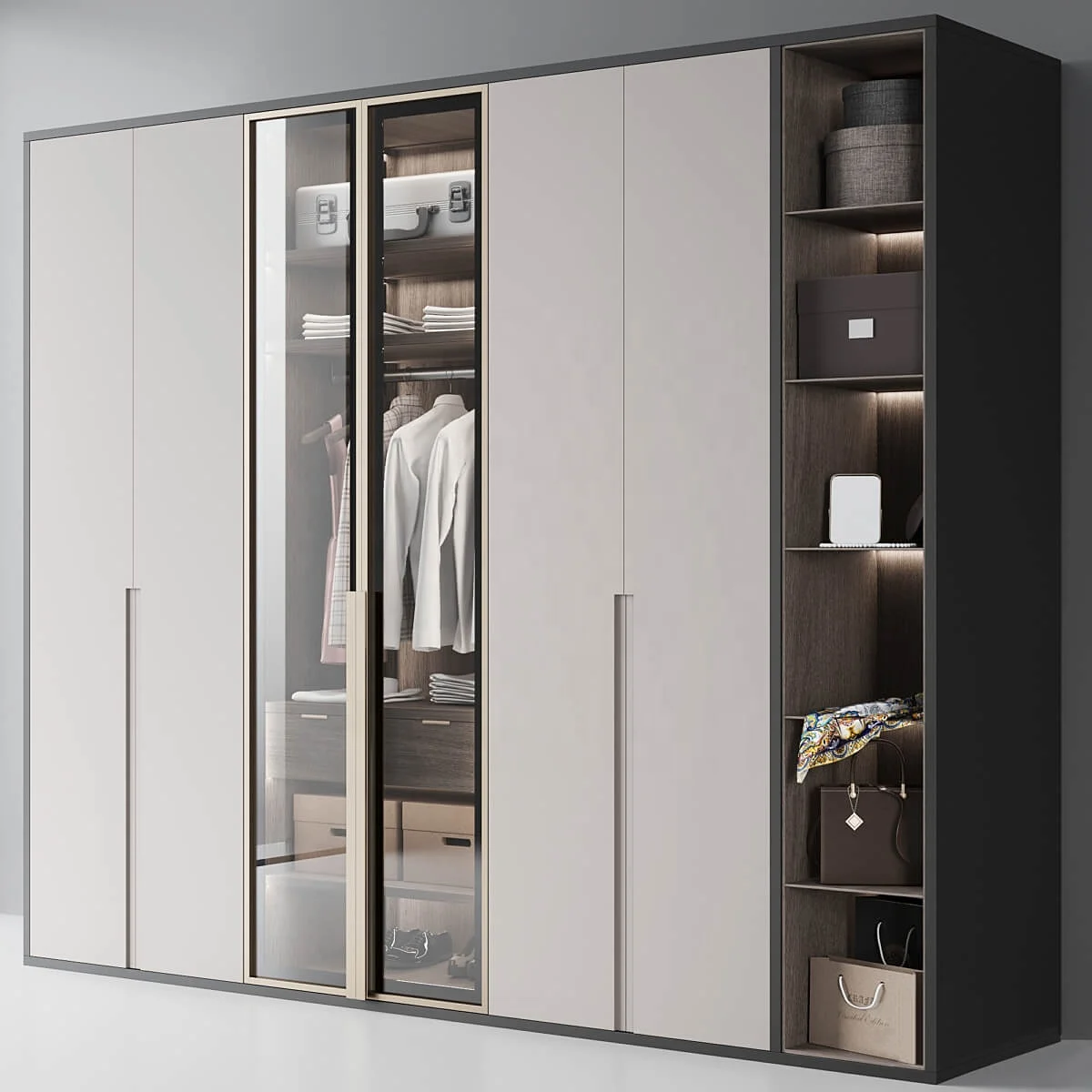 PA bedroom furniture multifunction fiber foldable clothes modern wood wardrobe cabinets