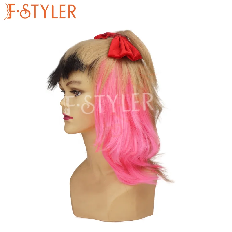 FSTYLER Premium Mix Color Synthetic Cosplay Wig  Highlight Wholesale Bulk Sale Factory Customize Fashion Adjustable Costume Wig