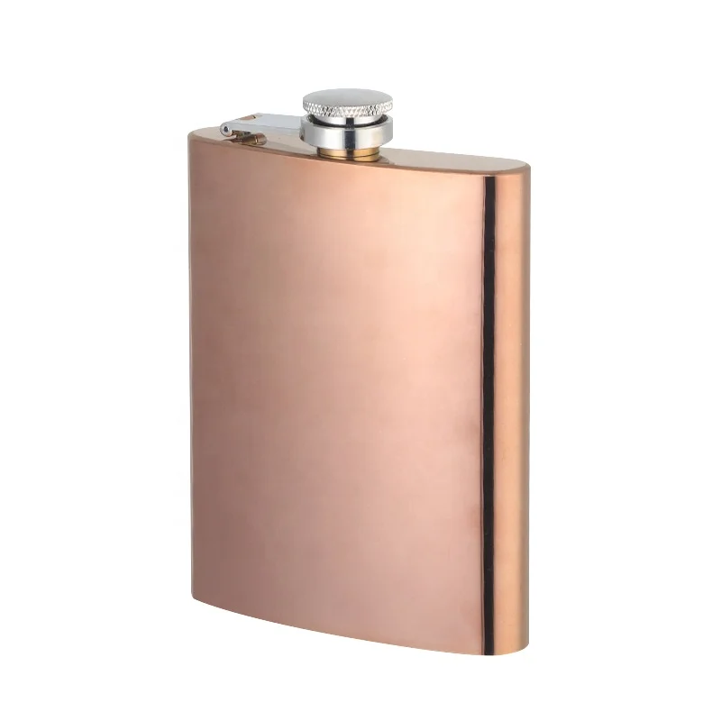 Горячая распродажа, 8 унций, Золотая набедренная фляжка на заказ, виски, спирт, портативные фляжки из нержавеющей стали, синие набедренные фляги