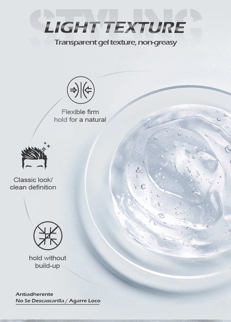 UUFINE Factory private label no alcohol firm hold men long lasting hair styling gel for barber men