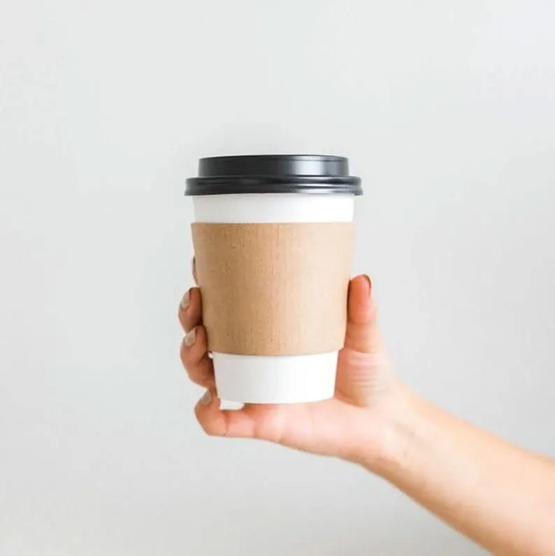Wholesale Custom Printed Disposable Paper Coffee Cup Sleeve