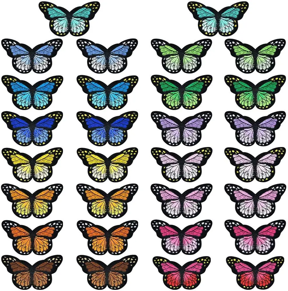 Butterfly Iron on Patches  Embroidery Applique Patches for Arts Crafts