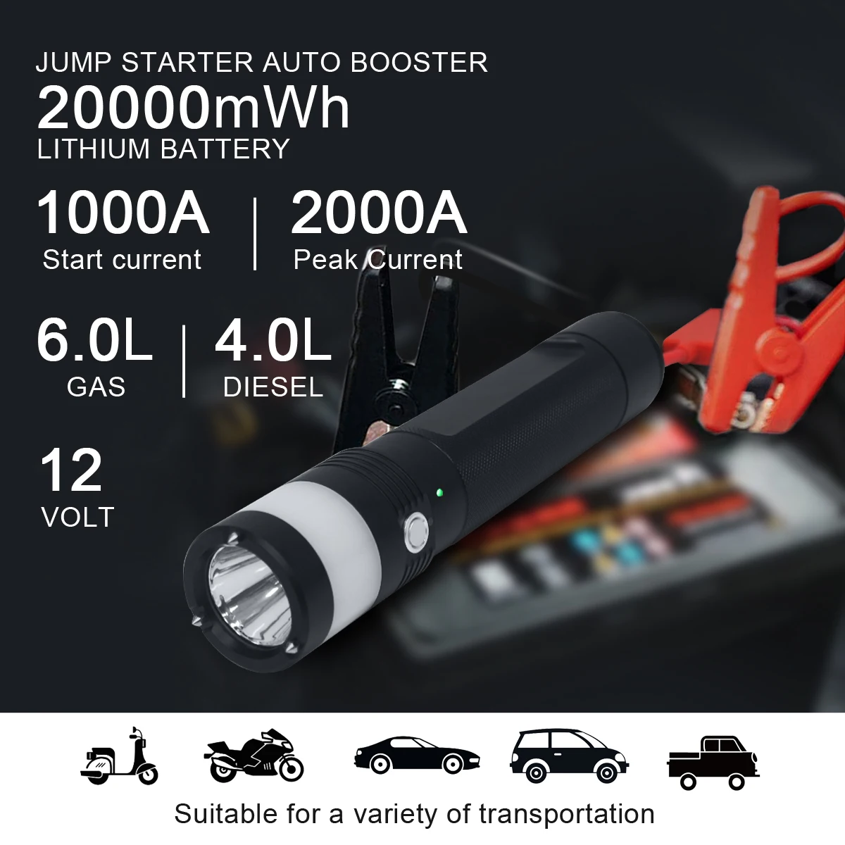 12v 24v Emergency tool PAKATU professional factory wholesale high capacity jump starter cable power bank car battery
