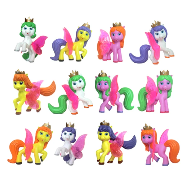OEM Anime Pony Butterfly Flying Horse with Wings Safe PVC Doll Toy for Baby Kids