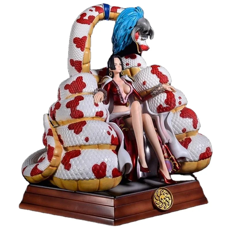 Reasonable price One Piece cartoon sitting snake female emperor Boyahan Cook sexy girl figure resin statue
