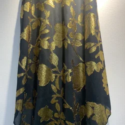 Paint Black Gold Lurex Loose Knitting Polyester Poly Metallic Fabric FOR Dress