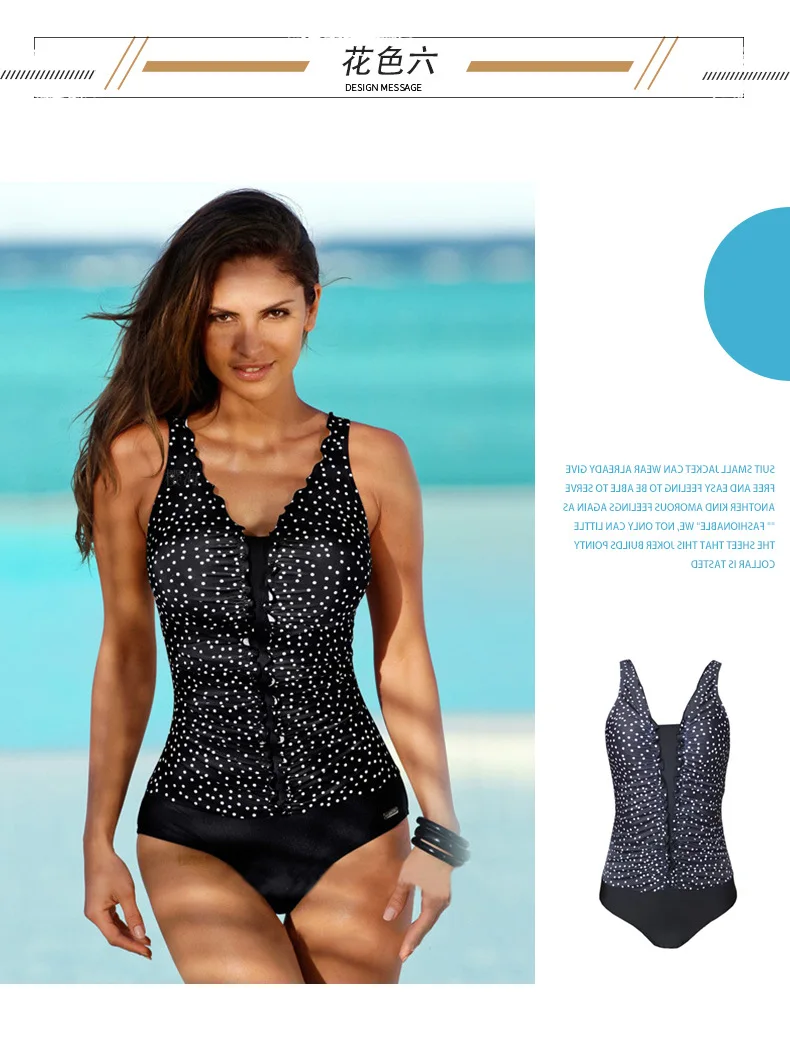 High Waist Sexy Women Swim Wear One Piece Swimsuit Power Flower Swimwear