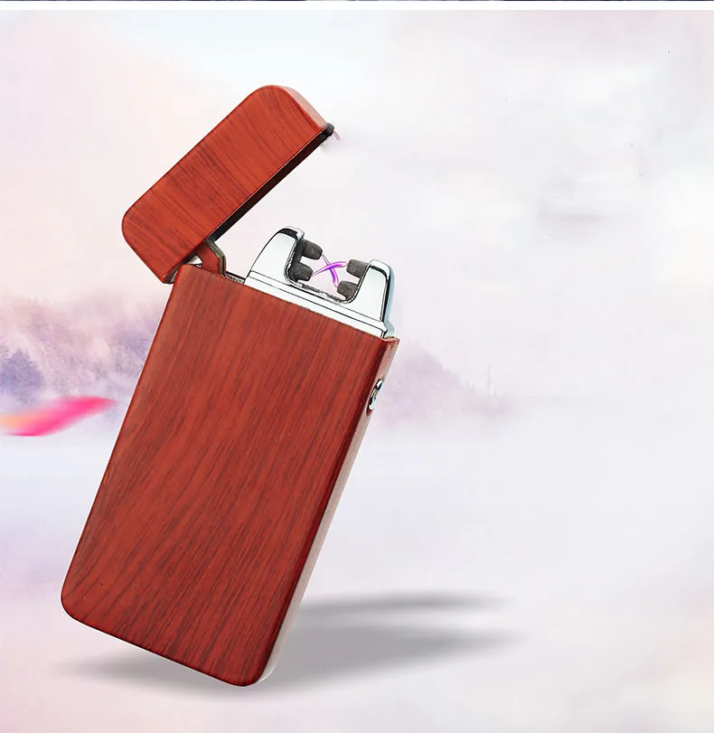 HL-606-1 деревянная мраморная двойная перезаряжаемая usb-Зажигалка из Китая