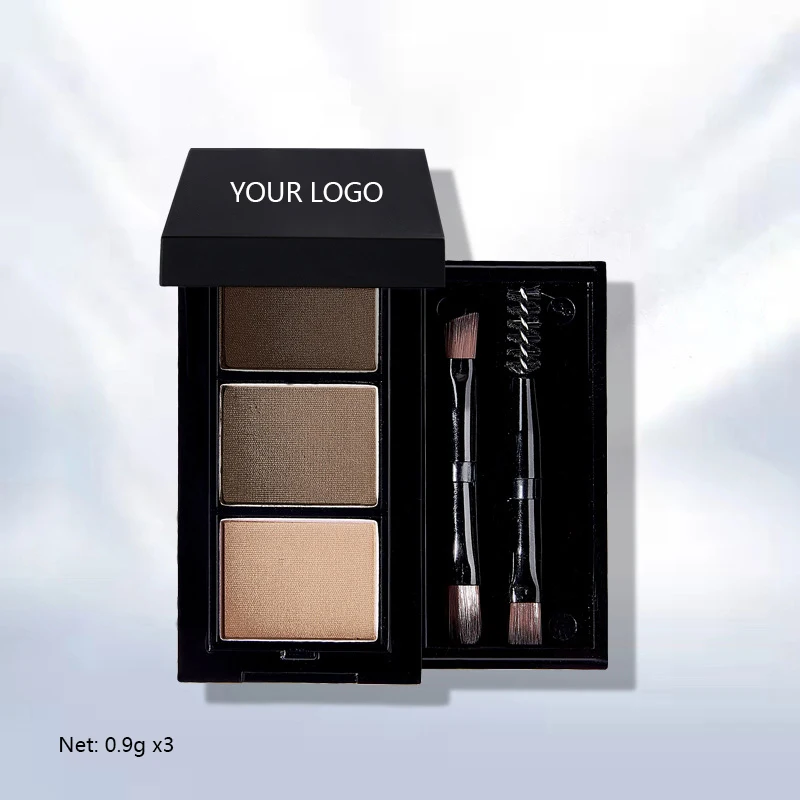 Custom Brand 3 Color Eyebrow Gel Powder OEM Waterproof Makeup Brow Powder Kits Palette