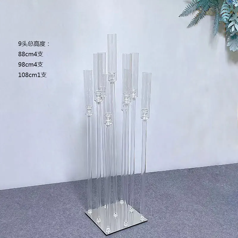6 arms 8 arms  Transparent Clear Candle Acrylic Candlestick For Wedding Centerpieces Acrylic Candle Holder stand