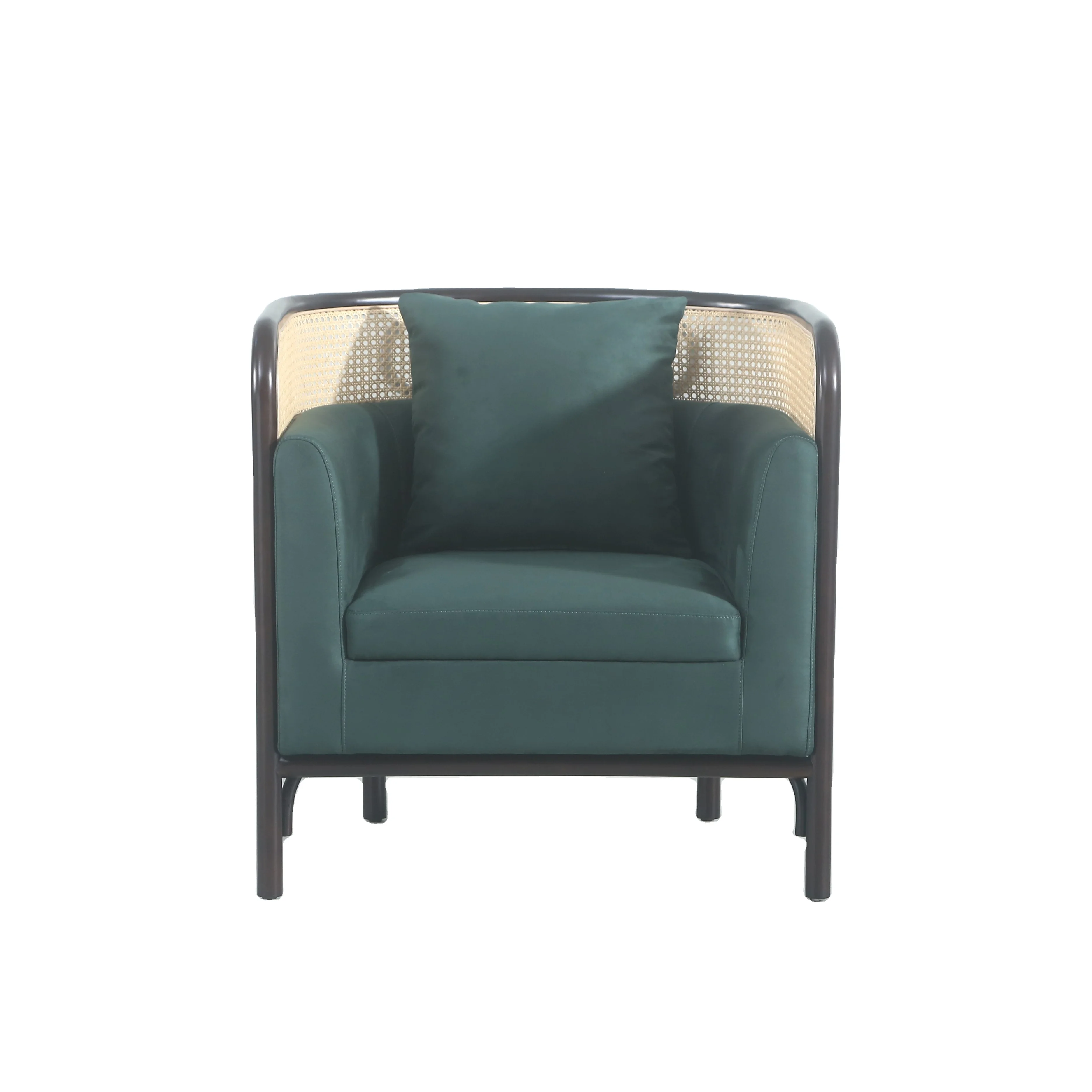 Factory-made antique hotel Villa club apartment living room coffee shop solid wood rattan PE leisure sofa