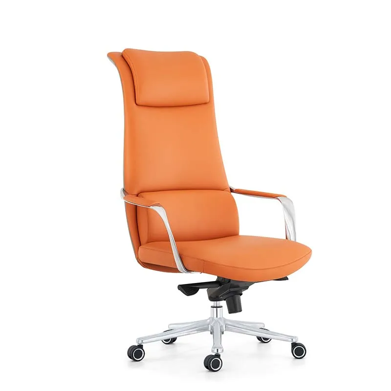 Conference luxury Italy brown genuine real leather casters judge Government chairman office furniture chesterfield swivel chair