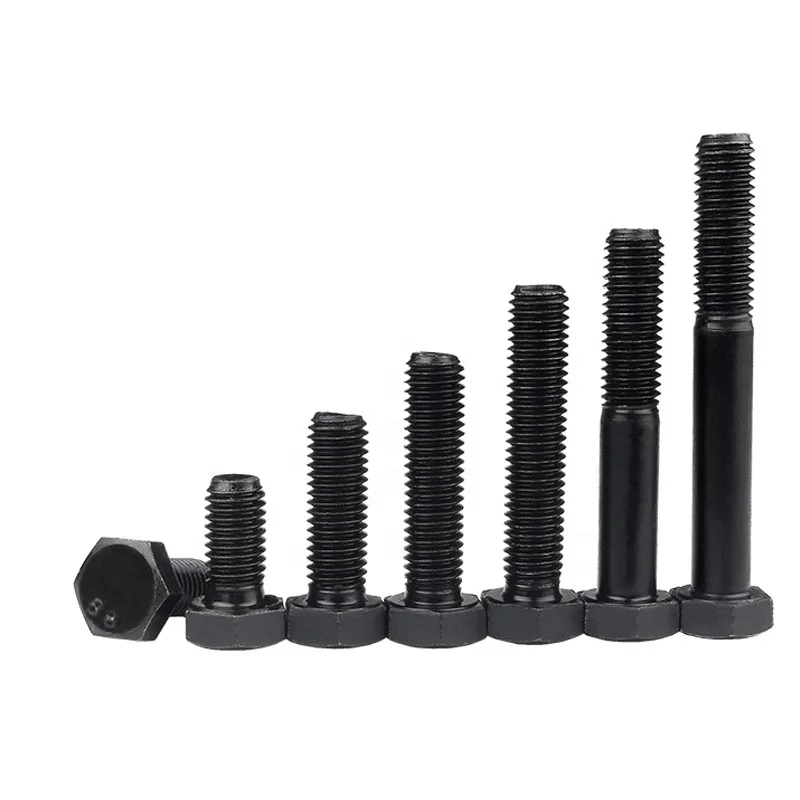 Black Stainless Hex Bolt and Nut Din933 Din931 Fasteners M12 M13 Hexagon Bolts 8.8 Hex Screw Bolt Price