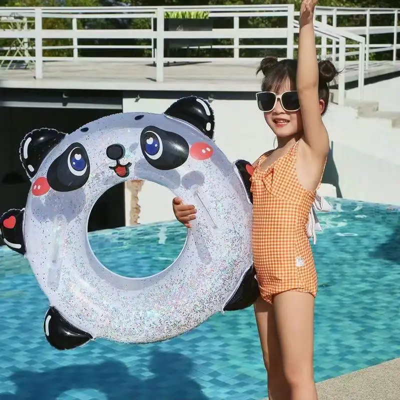 A special shape unique inflatable for child Panda swimming ring