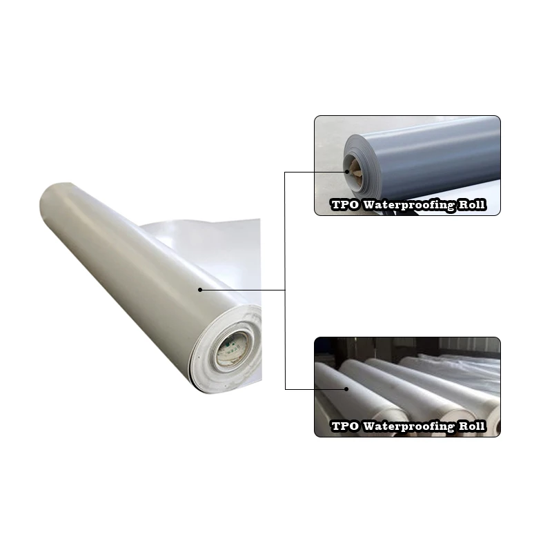Made in China building materials 1.8mm 2.0mm TPO with fiber backing polymer waterproof membrane