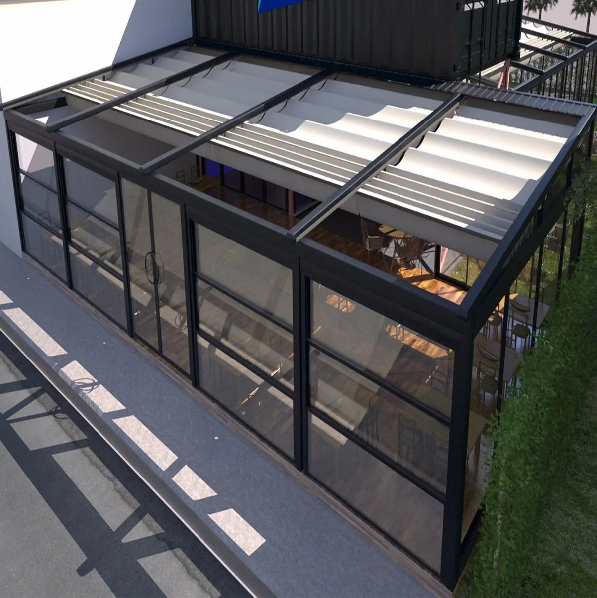 CLEARVIEW Custom glass greenhouse aluminium garden glass house for sale glass houses Aluminium Conservatory for outdoor house