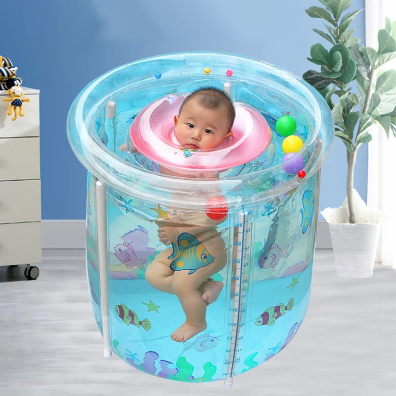 outdoor baby swimming pool collapsible baby bathtub inflatable Transparent plastic baby bath pool
