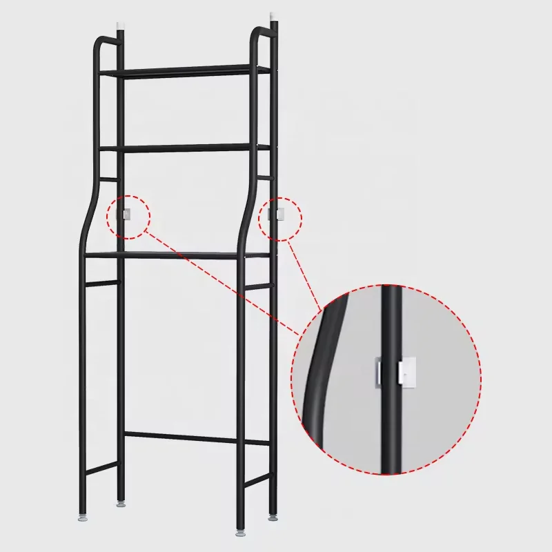 Factory Direct Stainless Steel Rack Toilet Cabinet Shelving Kitchen Washing Machine Rack Bathroom Space-Saving Shelf