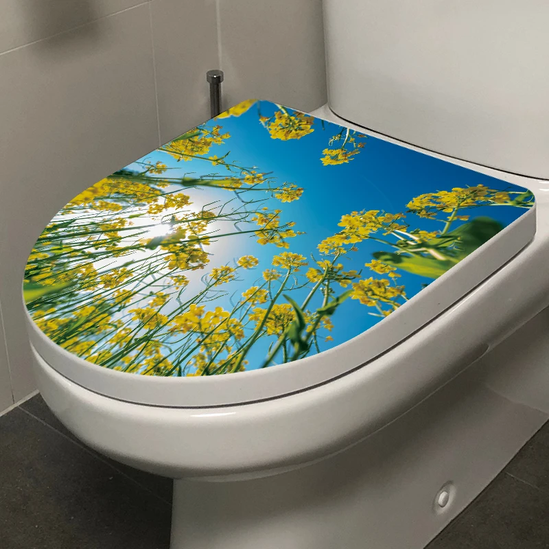 Bathroom toilet decal stickers for toilet seat cover waterproof stickers for bathroom sticker