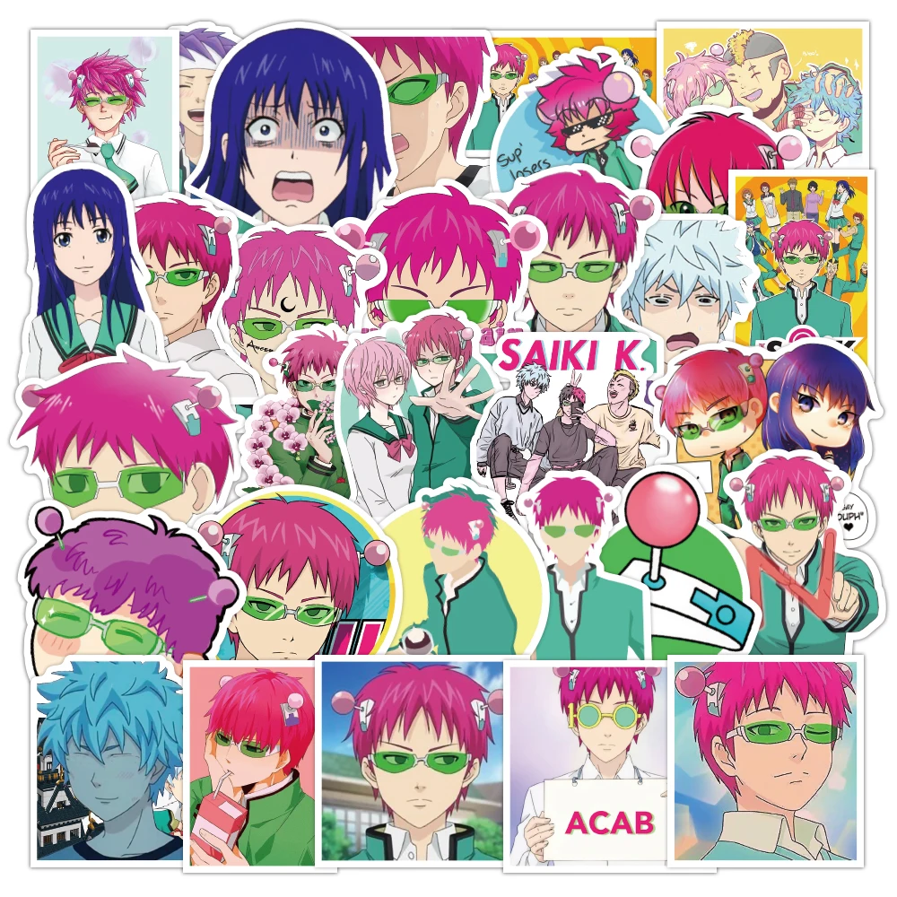 50 pieces/bag of Anime Saiki k graffiti movie stickers/mobile phone computer water bottle vinyl waterproof stickers
